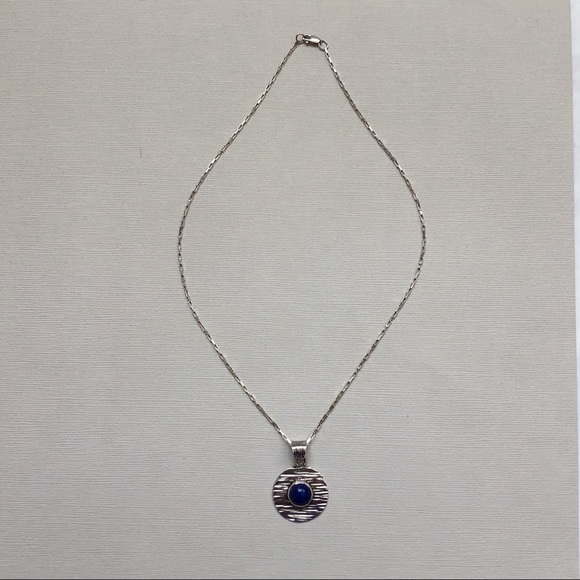 Artisan Sterling Silver Lapis Necklace - Picture 7 of 9